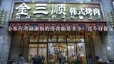 金本台湾涮涮锅的投资额是多少？这个好像是一家蛮大的火锅店