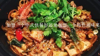 加盟一个中式快餐好还是加盟一个特色湘味菜馆好呢?请各位大虾帮着提提建议。